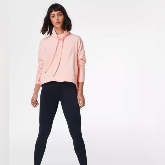 Sweaty Betty | Harmonise Luxe Fleece High Neck Sweatshirt Antique Pink Sz Medium - Picture 1 of 15